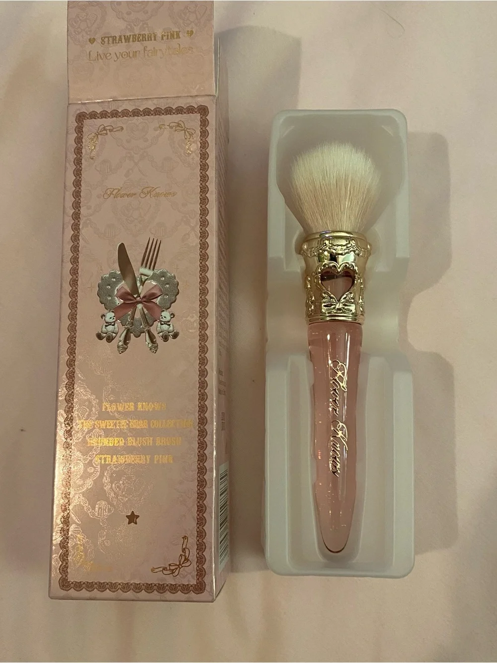 NWT Flower Knows The Sweetie Bear Strawberry Pink Blush Makeup Brush